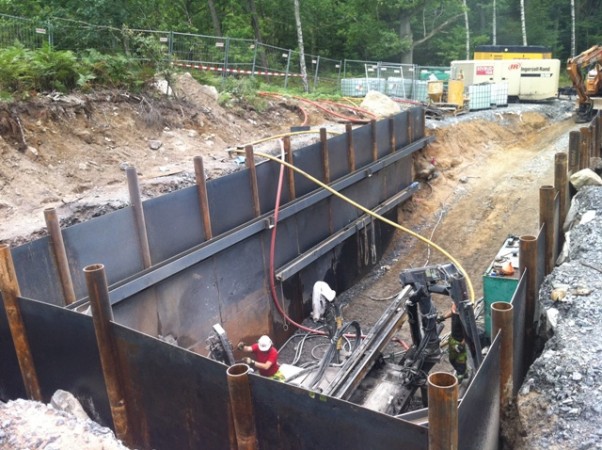 Schakt, borrad rörspont