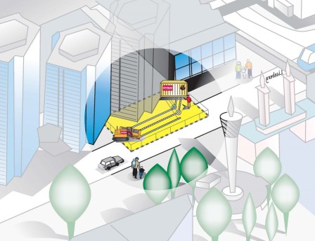 Arbetsytan vid Triple Towers