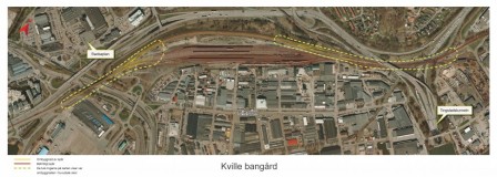 Karta över Kville bangård